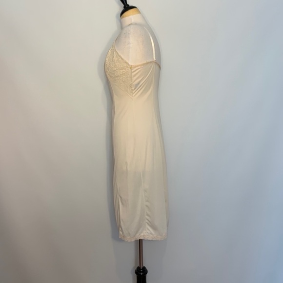Wonder Maid Full Slip Dress Ivory Lacy Nylon Vintage 34 - Picture 4 of 10